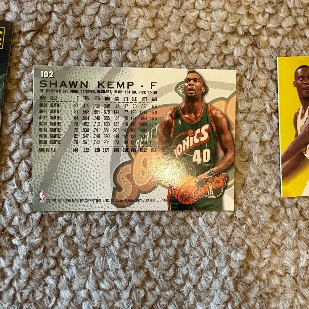 6 Seattle Supersonics Trading Cards-Rare cards Gary Payton and Shawn Kemp - Picture 3 of 14